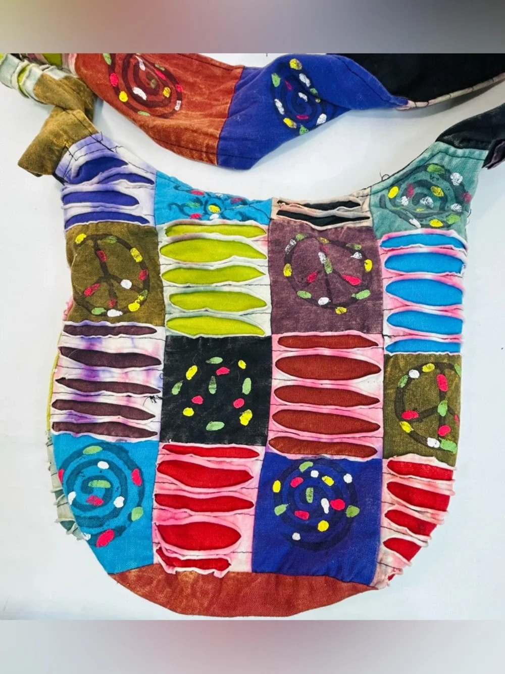 Rising International Patchwork Hobo Bag Colorful Boho Retro Fabric Festival